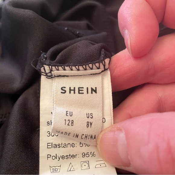 Girls Black Jumpsuit fits 8 Year Olds.Stretchy floral black on top half by SHEIN - Picture 12 of 14